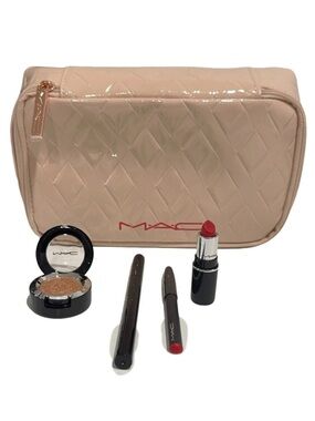 Mac 4 Pieces Eye + Lip Kit: Lip Pencil / Lipstick / Dazzleshadow / Eyeliner
